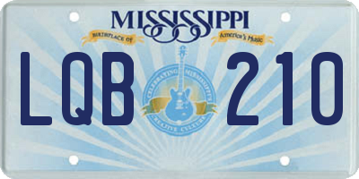 MS license plate LQB210