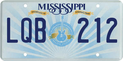 MS license plate LQB212
