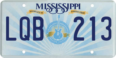 MS license plate LQB213