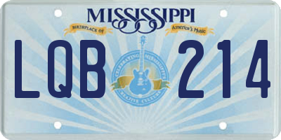 MS license plate LQB214