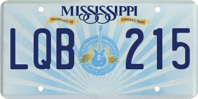 MS license plate LQB215