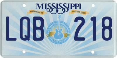 MS license plate LQB218