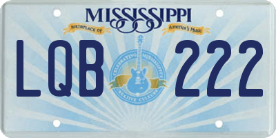 MS license plate LQB222