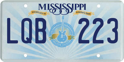 MS license plate LQB223