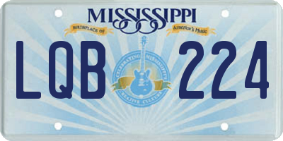 MS license plate LQB224