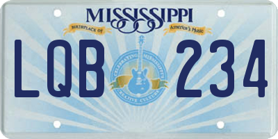 MS license plate LQB234