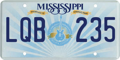 MS license plate LQB235