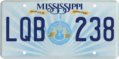 MS license plate LQB238