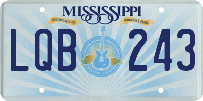 MS license plate LQB243