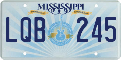 MS license plate LQB245