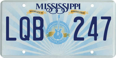 MS license plate LQB247