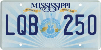 MS license plate LQB250