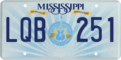 MS license plate LQB251