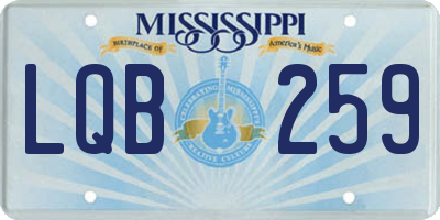 MS license plate LQB259