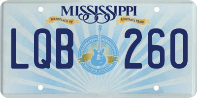 MS license plate LQB260