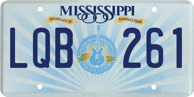 MS license plate LQB261