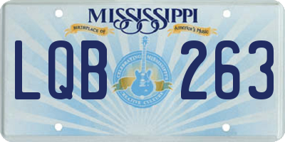 MS license plate LQB263