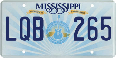 MS license plate LQB265