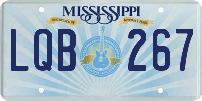 MS license plate LQB267