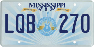 MS license plate LQB270