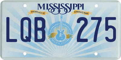 MS license plate LQB275