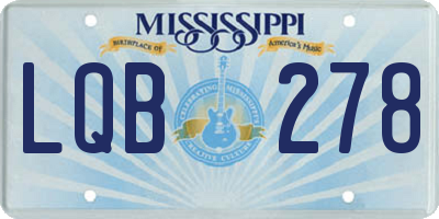 MS license plate LQB278