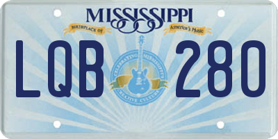 MS license plate LQB280