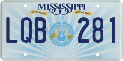 MS license plate LQB281