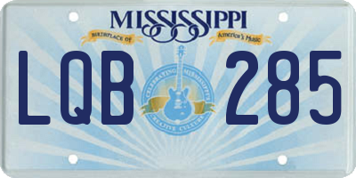 MS license plate LQB285