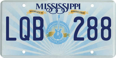 MS license plate LQB288