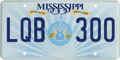 MS license plate LQB300