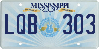 MS license plate LQB303