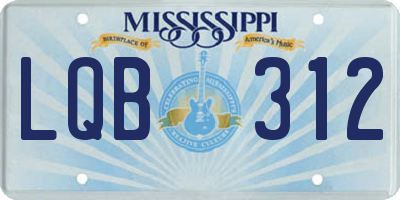 MS license plate LQB312