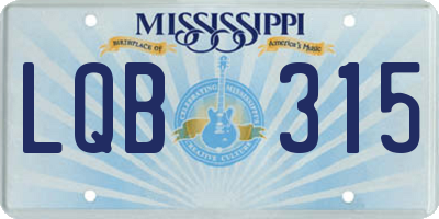 MS license plate LQB315