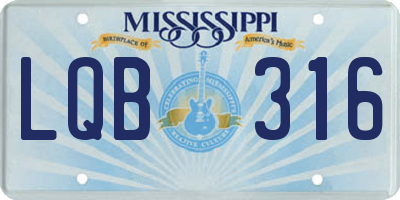 MS license plate LQB316