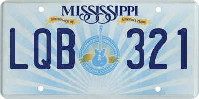 MS license plate LQB321