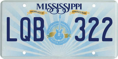 MS license plate LQB322