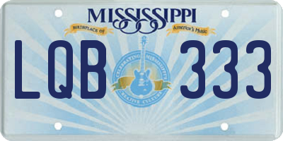 MS license plate LQB333