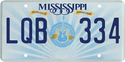 MS license plate LQB334