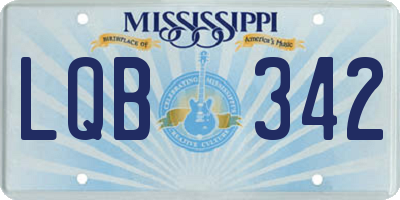 MS license plate LQB342