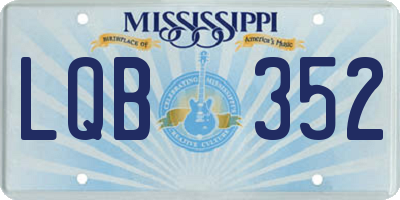 MS license plate LQB352