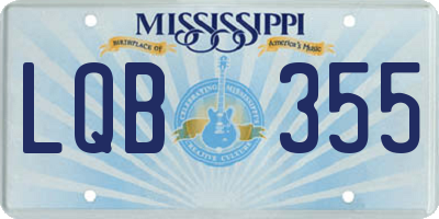 MS license plate LQB355