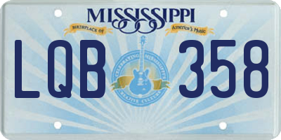 MS license plate LQB358