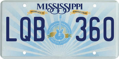 MS license plate LQB360