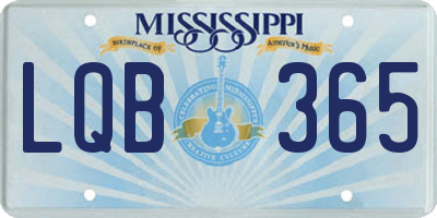 MS license plate LQB365