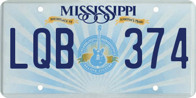 MS license plate LQB374