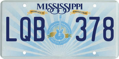 MS license plate LQB378
