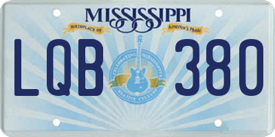 MS license plate LQB380