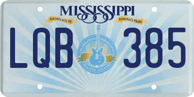MS license plate LQB385
