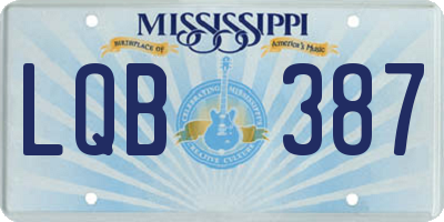 MS license plate LQB387